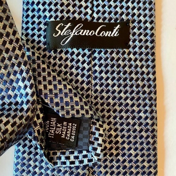 Stefano Conti Italian Silk Tie Blue - Picture 3 of 4